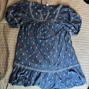 Old Navy Blue Mini Dress with White Accents